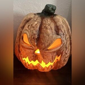 Halloween Haunted Light-Up Pumpkin